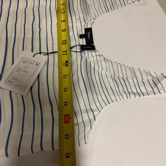 Theory Scoop Neck Tank Top In Striped Silk - Picture 8 of 10